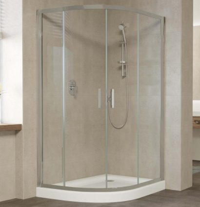 Душевой уголок Vegas Glass ZS-F 120*90 07 01 профиль матовый хром, стекло прозрачное, прямоугольный-асимметричный, двери раздвижные