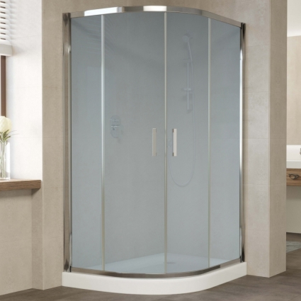Душевой уголок Vegas Glass ZS-F 120*80 08 10 профиль глянцевый хром, стекло сатин, прямоугольный-асимметричный, двери раздвижные