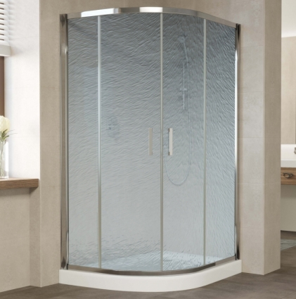 Душевой уголок Vegas Glass ZS-F 120*80 08 02 профиль глянцевый хром, стекло шиншилла, прямоугольный-асимметричный, двери раздвижные