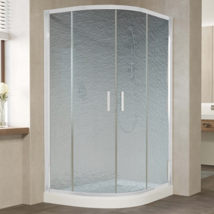 Душевой уголок Vegas Glass ZS-F 120*80 01 02 профиль белый, стекло шиншилла, прямоугольный-асимметричный, двери раздвижные