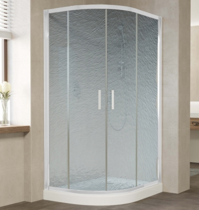 Душевой уголок Vegas Glass ZS-F 110*80 01 02 профиль белый, стекло шиншилла, прямоугольный-асимметричный, двери раздвижные