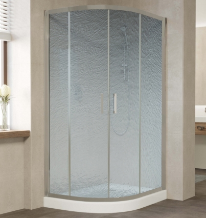 Душевой уголок Vegas Glass ZS-F 110*80 07 02 профиль матовый хром, стекло шиншилла, прямоугольный-асимметричный, двери раздвижные