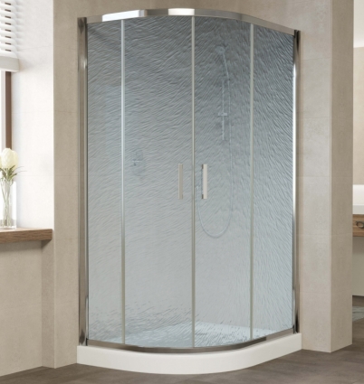 Душевой уголок Vegas Glass ZS-F 110*90 08 02 профиль глянцевый хром, стекло шиншилла, прямоугольный-асимметричный, двери раздвижные