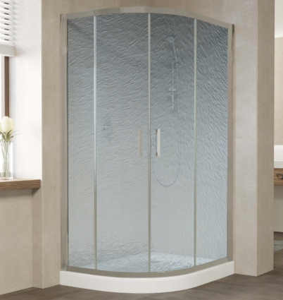 Душевой уголок Vegas Glass ZS-F 110*90 07 02 профиль матовый хром, стекло шиншилла, прямоугольный-асимметричный, двери раздвижные