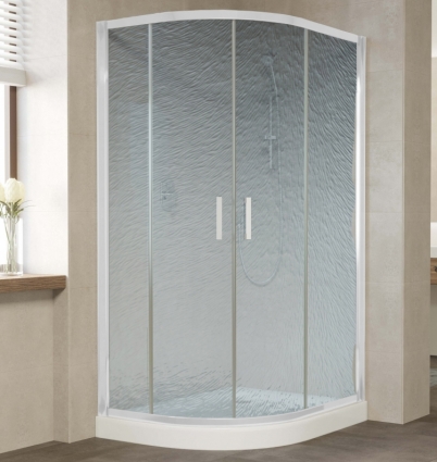 Душевой уголок Vegas Glass ZS-F 110*100 01 02 профиль белый, стекло шиншилла, прямоугольный-асимметричный, двери раздвижные