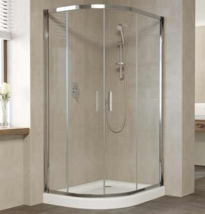 Душевой уголок Vegas Glass ZS-F 100*90 08 01 профиль глянцевый хром, стекло прозрачное, прямоугольный-асимметричный, двери раздвижные