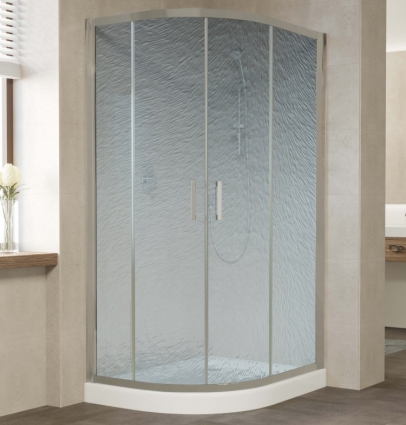 Душевой уголок Vegas Glass ZS-F 100*90 07 02 профиль матовый хром, стекло шиншилла, прямоугольный-асимметричный, двери раздвижные