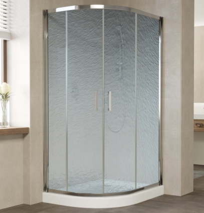 Душевой уголок Vegas Glass ZS-F 100*90 08 02 профиль глянцевый хром, стекло шиншилла, прямоугольный-асимметричный, двери раздвижные