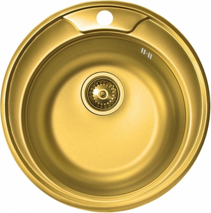 Мойка кухонная Zorg Inox Pvd SZR-510-XL Bronze брашированная, круглая, 51x51 см