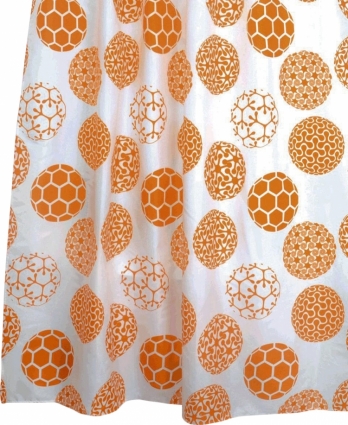 Штора для ванной Milardo Orange Dots в современном стиле