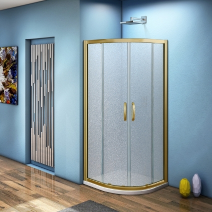 Душевой уголок Good Door Jazze R-80-G-BR четверть круга, двери раздвижные