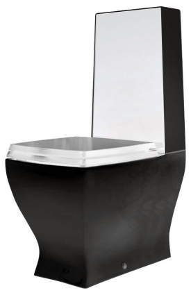 Унитаз напольный ArtCeram Jazz JZV003 черная с белым, прямоугольный, 36x69 см