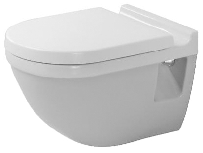 Унитаз подвесной Duravit Starck 3 антигрязевое покрытие белый, овальный, 36.5x54 см