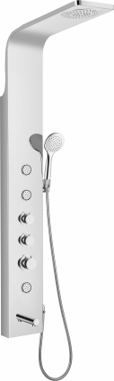 Душевая панель Gllon GL-SUP2001CP-1-T-S хром, шланг 150 см, 3 гидромассажные форсунки