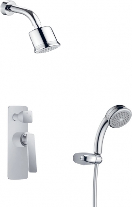Душевой комплект Timo Helmi HelmiSX-4059/00-16SMchrom-white С ВНУТРЕННЕЙ ЧАСТЬЮ шланг металлический 150 см,  в современном стиле
