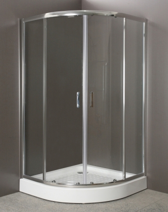 Душевой уголок BelBagno Uno R 2 90 C Cr TR с поддоном, четверть круга, двери раздвижные