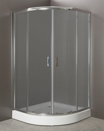 Душевой уголок BelBagno Uno R 2 90 P Cr TR с поддоном, четверть круга, двери раздвижные