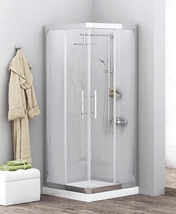 Душевой уголок Wasserkraft Amper 29S02 80x80 см квадратный, двери раздвижные