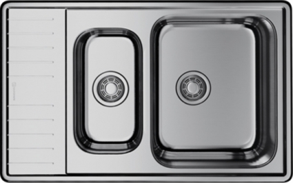 Мойка кухонная Omoikiri Sagami 79-2-IN-R полированная, прямоугольная, 79x50 см