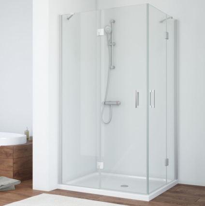 Душевой уголок Vegas Glass AFA-F 100*80 07 01 L профиль матовый хром, стекло прозрачное, прямоугольный, двери распашные