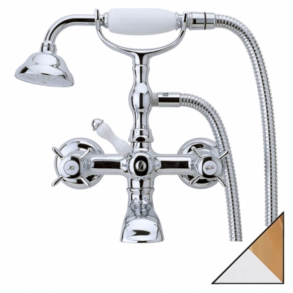 Смеситель Bandini Old England 603.920/18 CrOro для ванны с душем, двухвентильный,  в стиле ретро