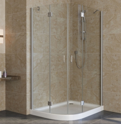 Душевой уголок Vegas Glass AFS-F Lux 120*80 07 01 R профиль матовый хром, стекло прозрачное, прямоугольный-асимметричный, двери распашные