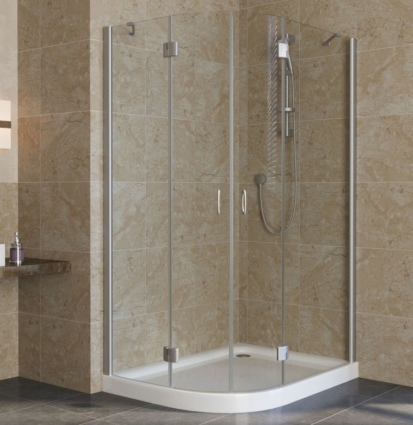 Душевой уголок Vegas Glass AFS-F Lux 120*90 07 01 R профиль матовый хром, стекло прозрачное, прямоугольный-асимметричный, двери распашные