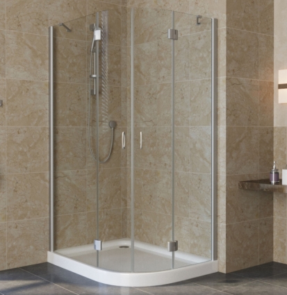 Душевой уголок Vegas Glass AFS-F Lux 110*80 07 01 L профиль матовый хром, стекло прозрачное, прямоугольный-асимметричный, двери распашные