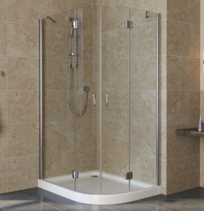 Душевой уголок Vegas Glass AFS-F Lux 110*90 08 01 L профиль глянцевый хром, стекло прозрачное, прямоугольный-асимметричный, двери распашные