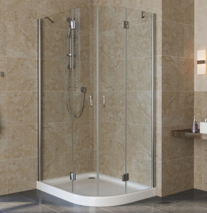 Душевой уголок Vegas Glass AFS-F Lux 100*80 08 01 L профиль глянцевый хром, стекло прозрачное, прямоугольный-асимметричный, двери распашные