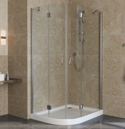 Душевой уголок Vegas Glass AFS-F Lux 100*80 08 01 R профиль глянцевый хром, стекло прозрачное, прямоугольный-асимметричный, двери распашные