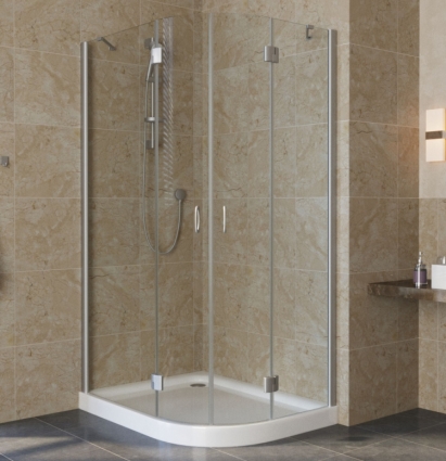 Душевой уголок Vegas Glass AFS-F Lux 100*80 07 01 L профиль матовый хром, стекло прозрачное, прямоугольный-асимметричный, двери распашные