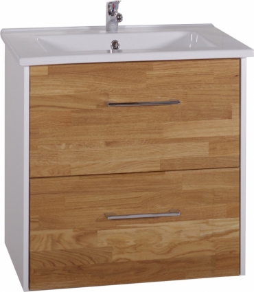 Тумба с раковиной ASB-Woodline Оскар 65, подвесная, с ящиками, с доводчиками