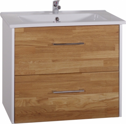 Тумба с раковиной ASB-Woodline Оскар 75, подвесная, с ящиками, с доводчиками