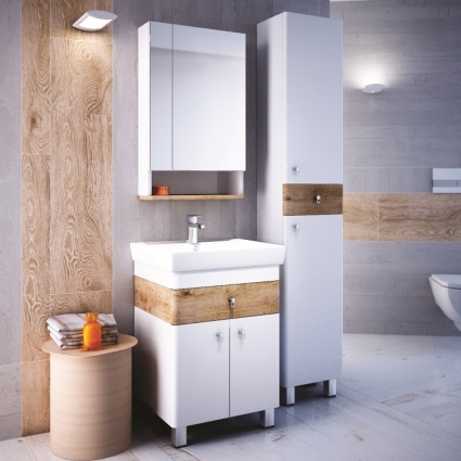 Мебель для ванной Iddis Carlow 55 напольная, белая, дерево, с доводчиками, ручки хром