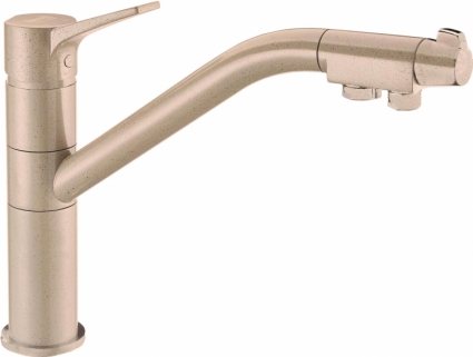 Смеситель Zorg Sanitary ZR 401 KF кварц для кухонной мойки однорычажный, бежевый