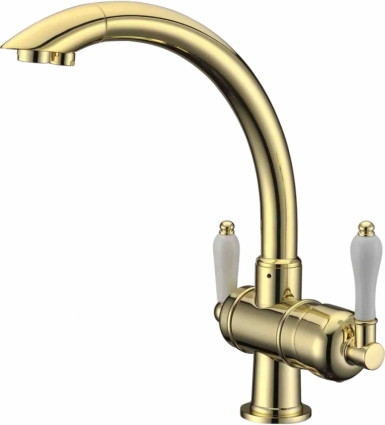 Смеситель Zorg Sanitary ZR 327 YF BR light для кухонной мойки однорычажный, бронза