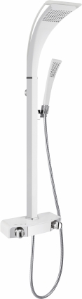 Душевая стойка Gllon GL-SF2020W-S штанга 116.3 см, шланг 150 см, 1 режим