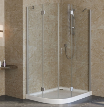 Душевой уголок Vegas Glass AFS-F Lux 120*100 07 01 R профиль матовый хром, стекло прозрачное, прямоугольный-асимметричный, двери распашные