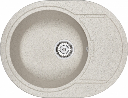 Мойка кухонная Granula GR-6502 классик матовая, овальная, с крылом, 65x50 см