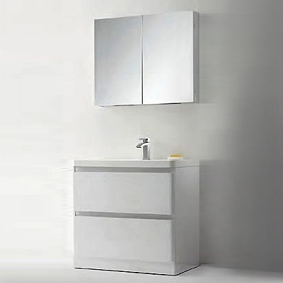 Мебель для ванной BelBagno Energia-N 90 bianco lucido напольная с ящиками, с подсветкой