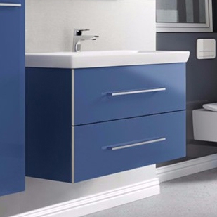 Тумба с раковиной Villeroy & Boch Avento 60 crystal blue, подвесная, глянцевая