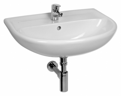 Раковина Jika Plus 55 1438.2 цвет белый, полукруглая, с переливом