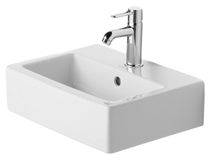 Рукомойник Duravit Vero (45 см) цвет белый, прямоугольная, с переливом