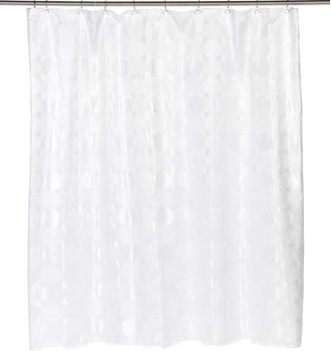 Штора для ванной Carnation Home Fashions Jacquard White Circle в современном стиле