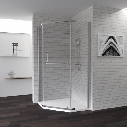 Душевой уголок RGW Passage PA-81 1200x1200x1950 профиль хром, стекло чистое, двери распашные