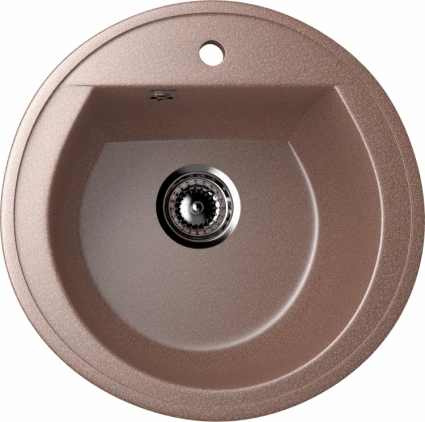 Мойка кухонная Ulgran U-103-307 терракот матовая, круглая, 50x50 см