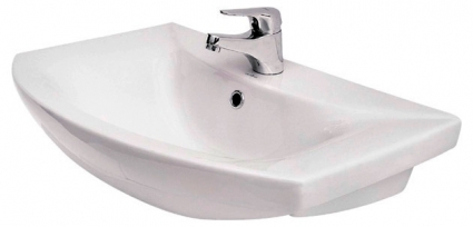 Раковина Cersanit Omega OM 65 B цвет белый, полукруглая, с переливом