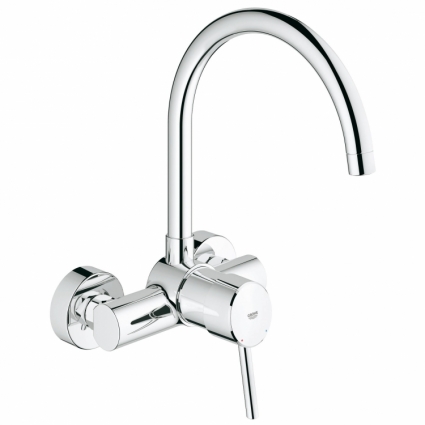 Смеситель для кухонной мойки Grohe Concetto, настенный, однорычажный, хром