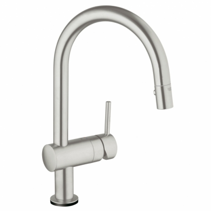 Смеситель для кухонной мойки Grohe Minta Touch с выдвижной лейкой, сенсорный, матовый